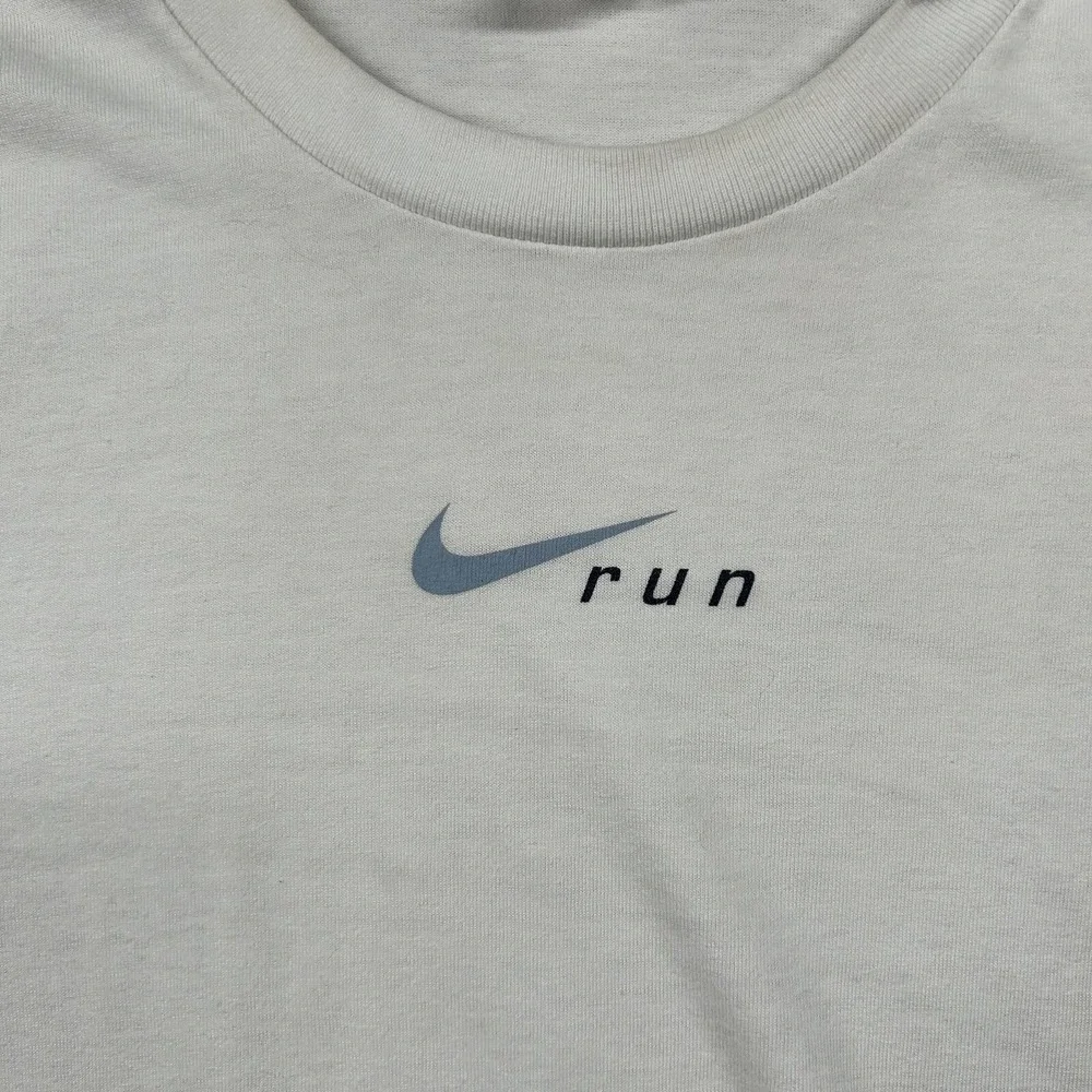 Vintage Nike Shirt Womens Medium‎ Run Center Check Swoosh Basic USA 90s